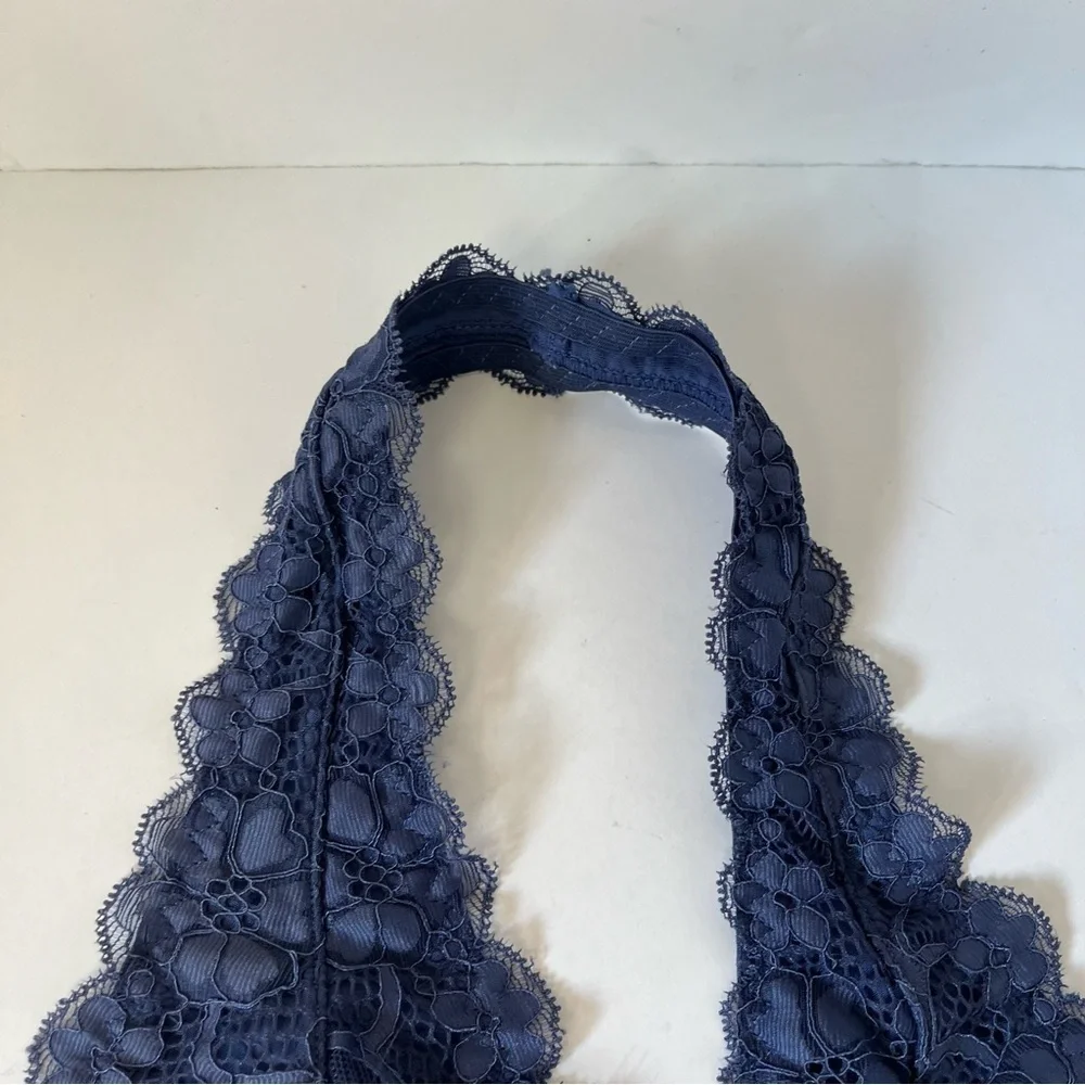 NWT Youmita‎ Blue Halter Lace Bra Large